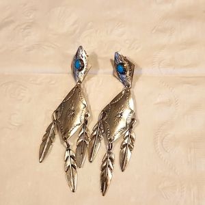Native American sterling dangle earrings